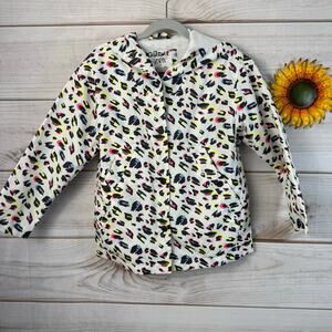 Zara Kids Girls Animal Print Hooded Jacket Size 7 Colorful Leopard